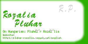 rozalia pluhar business card